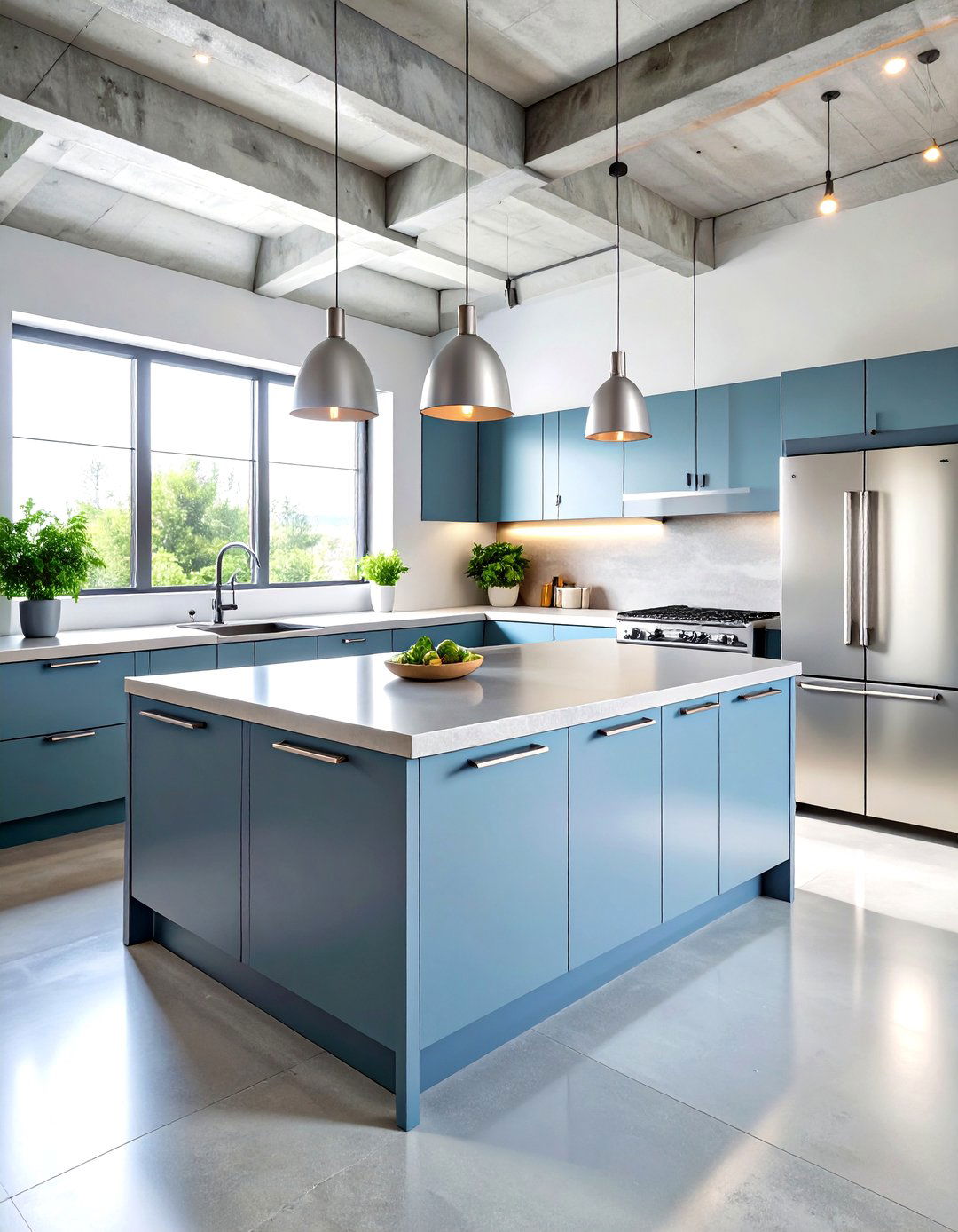 Recycled Aluminum Kitchen Countertops with Industrial Modern Theme - 24 Kitchen Countertop Ideas