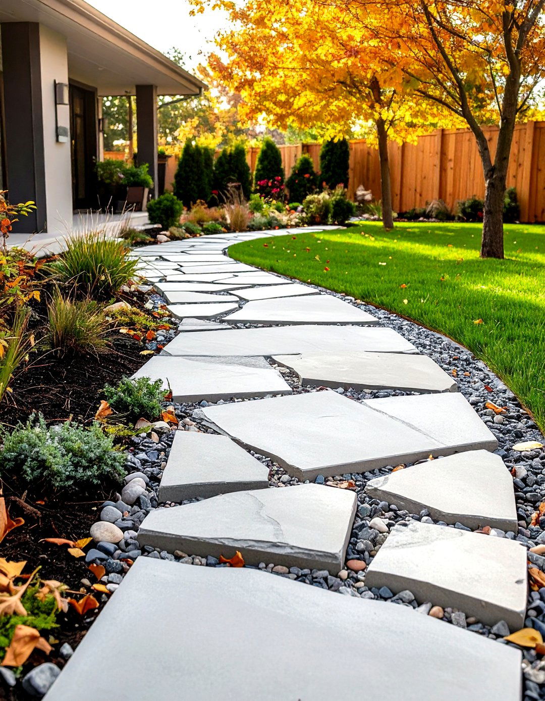 Recycled Concrete Modern Farmhouse Path - 24 Farmhouse Walkway Ideas