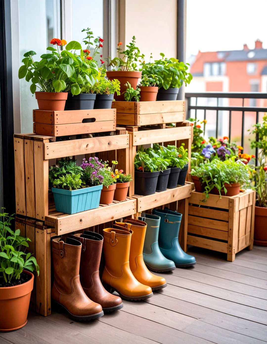 Recycled Container Creative Gardens - 24 Green Balcony Ideas