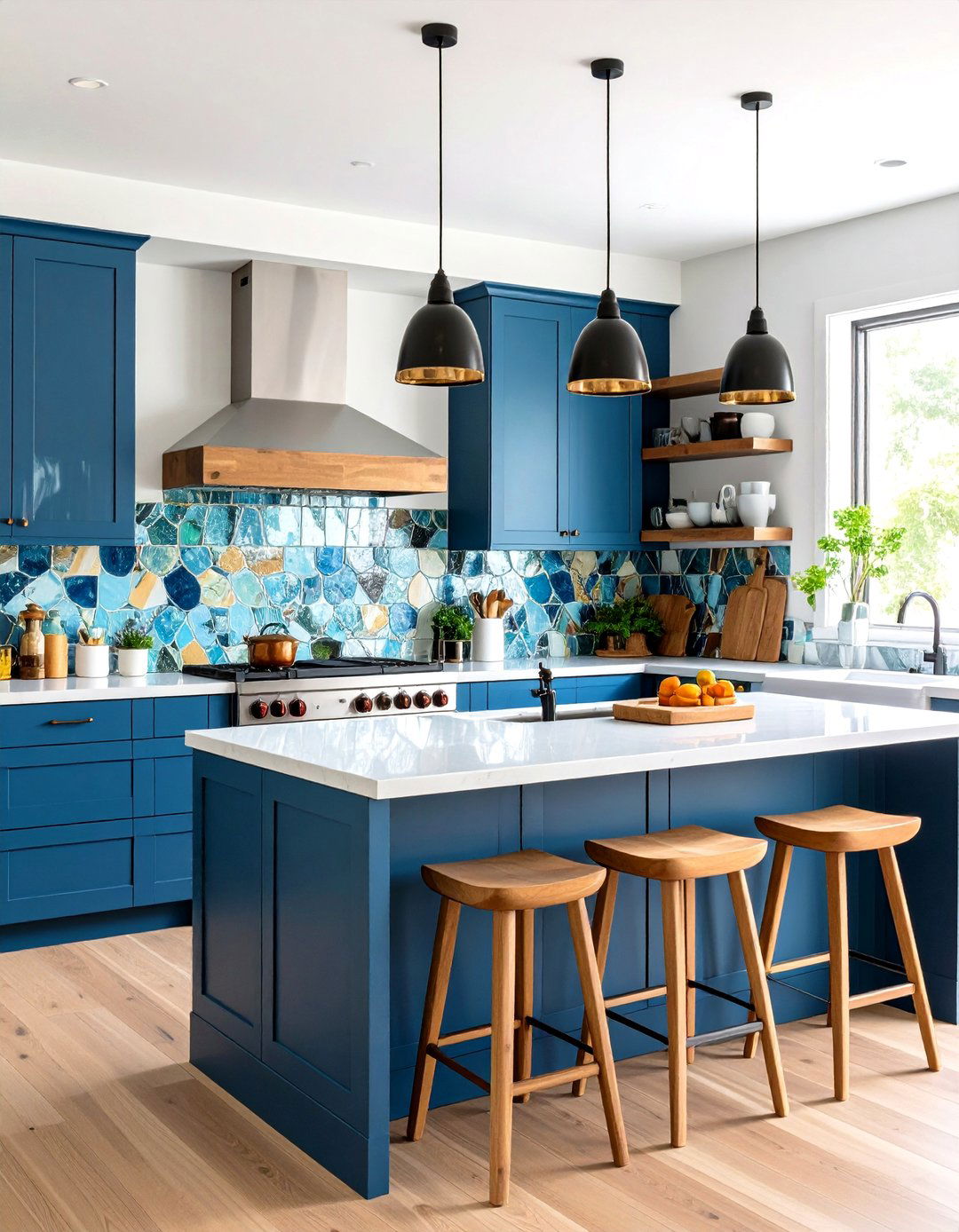 Recycled Glass Backsplash with Eco Friendly Appeal - 24 Kitchen Backsplash Ideas