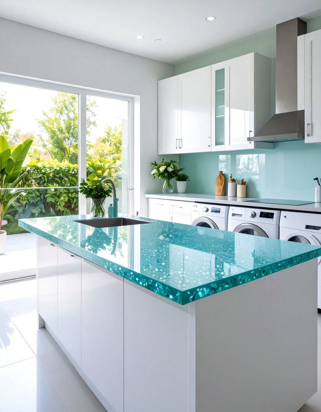 Recycled Glass Eco Countertop - 24 Laundry Room Countertop Ideas