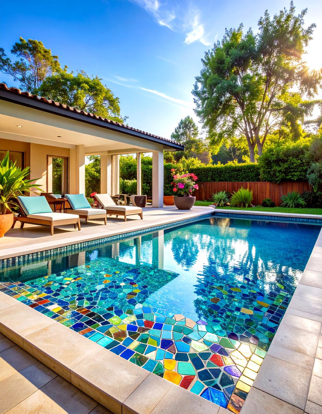 Recycled Glass Mosaic Sustainability - 24 Pool Tile Ideas