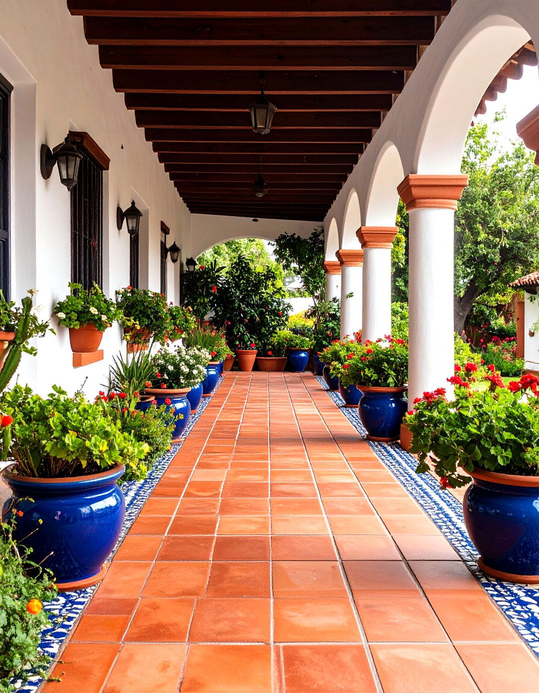 Red Clay Roof Tile Accents - 24 spanish style front porch ideas