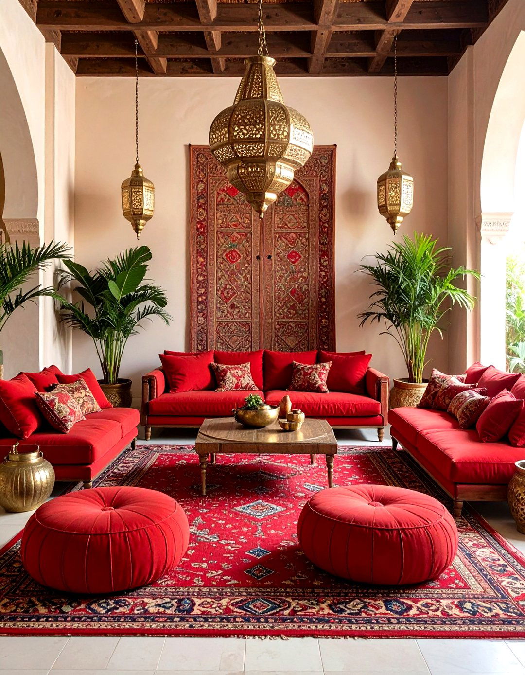 Red Moroccan Inspired Design - 24 Red Living Room Ideas