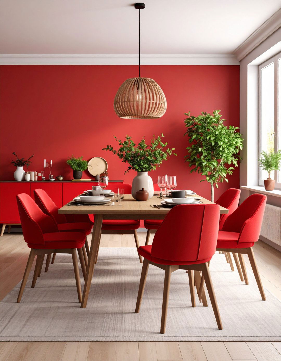 Red Painted Furniture Mix - 24 Red Dining Room Ideas