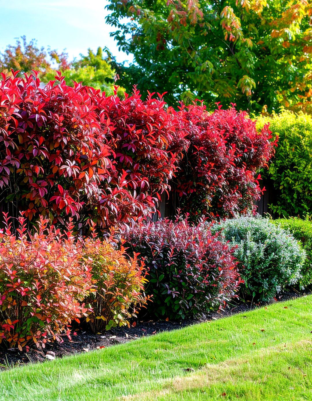 Red Tip Photinia Color Screen - 24 Shrubs for Privacy