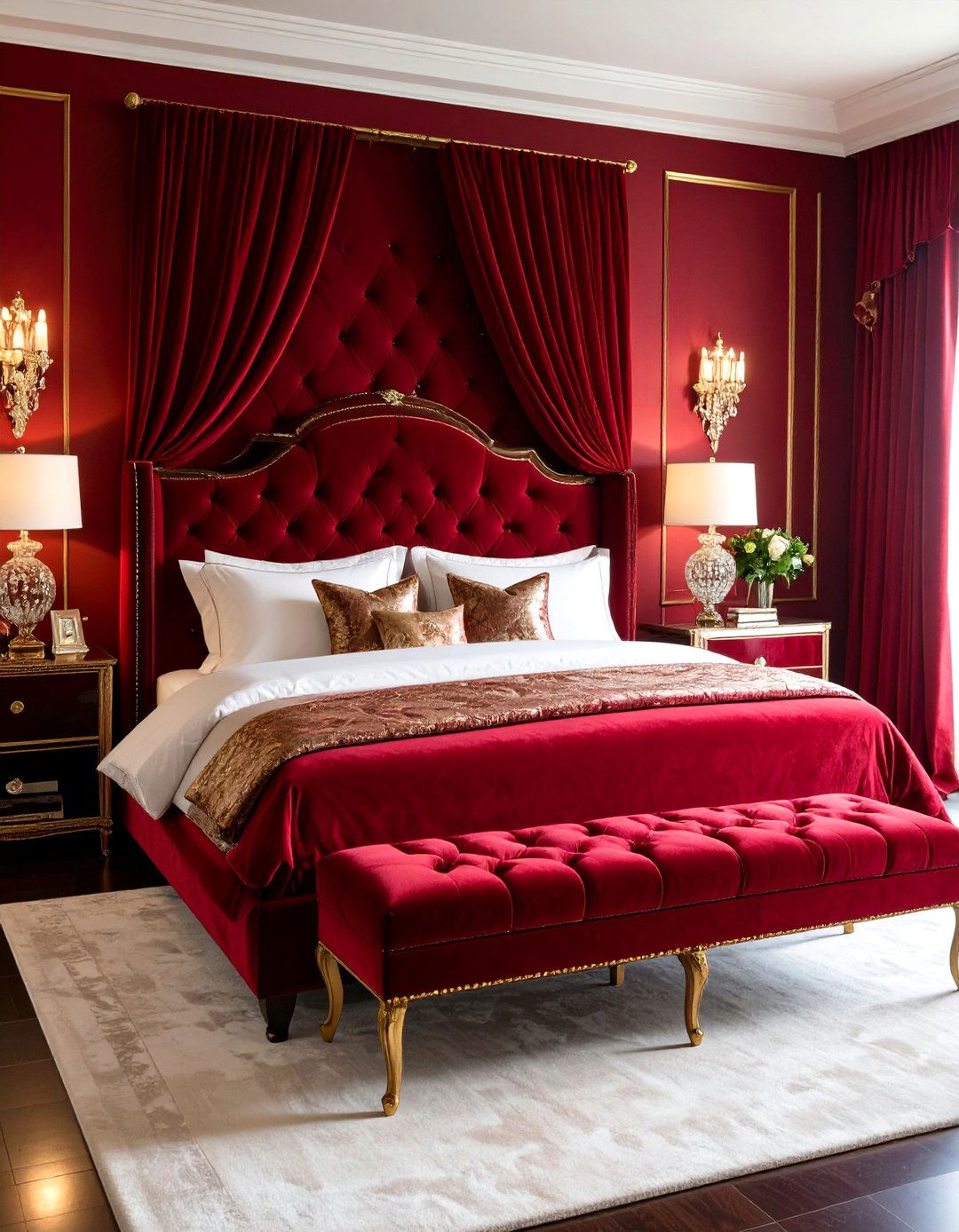 Red Velvet Luxury Vampire Bedroom - 24 Vampire Bedroom Ideas