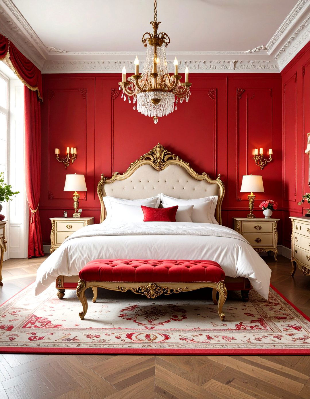 Red Victorian Bedroom - 24 Red Bedroom Ideas