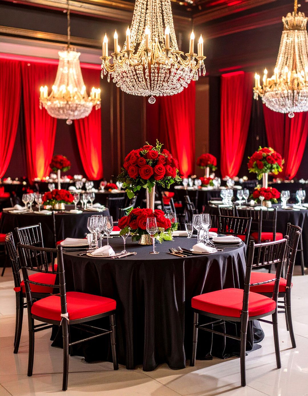 Red and Black Vintage Hollywood Wedding - 24 Red Wedding Theme Ideas