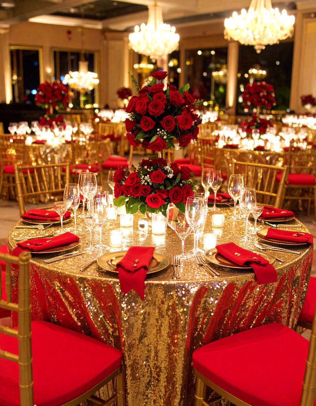 Red and Gold Glamour Wedding - 24 Red Wedding Theme Ideas