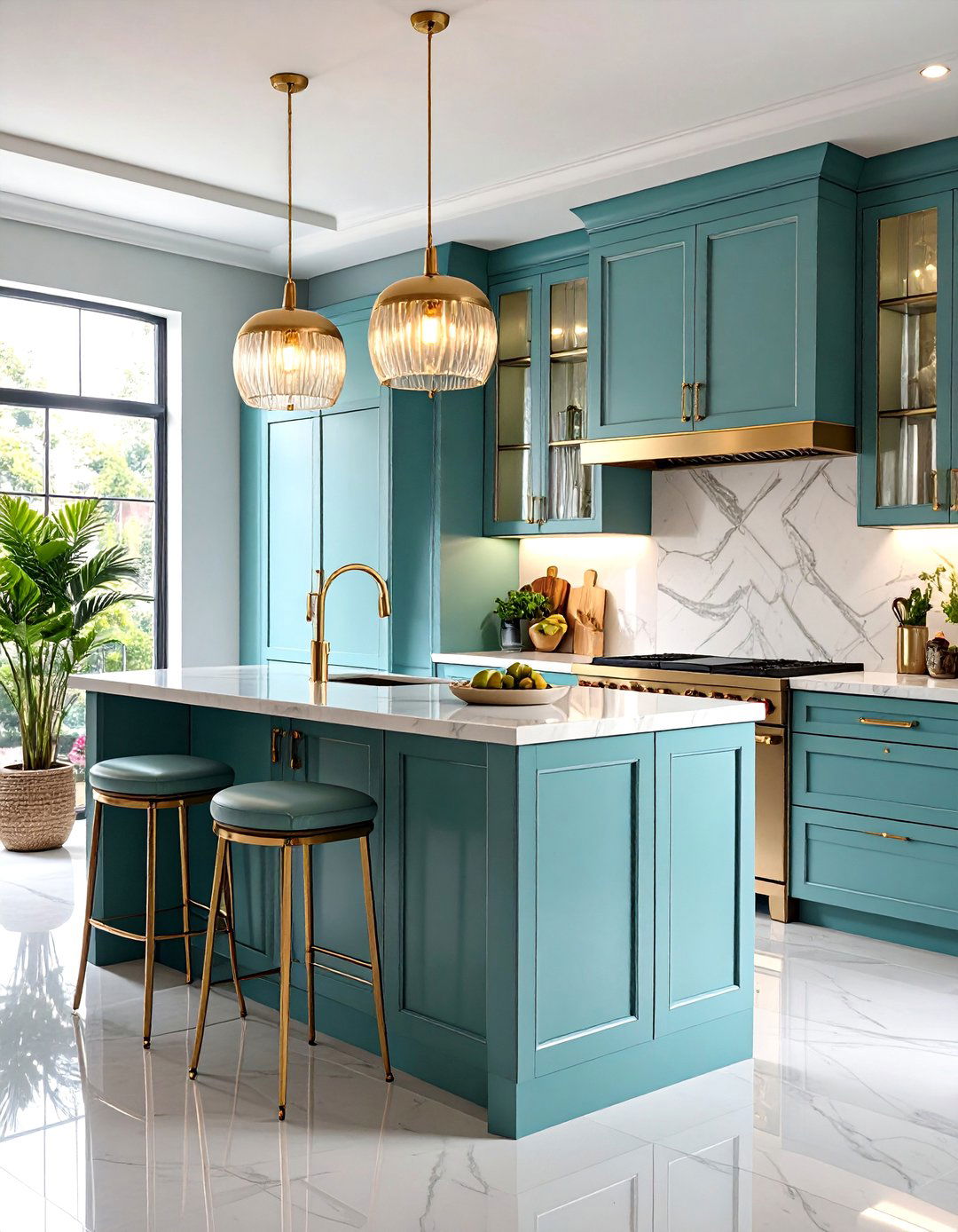 Reeded Glass Elements - 24 Art Deco Kitchen Ideas