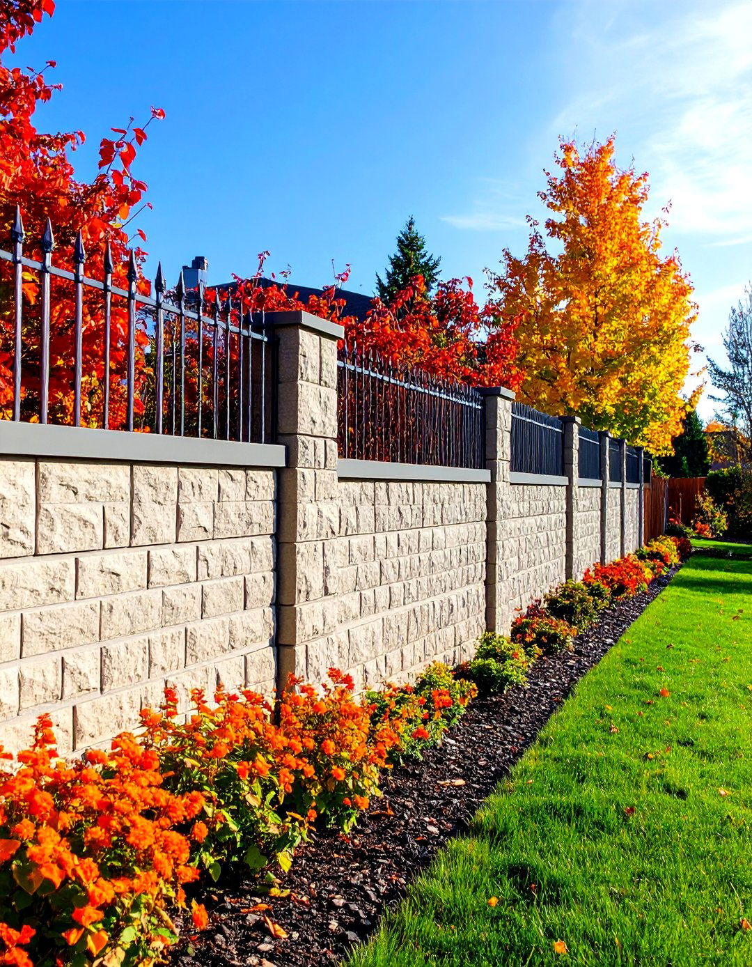 Reinforced Security Block Wall - 24 Cinder Block Fence Ideas
