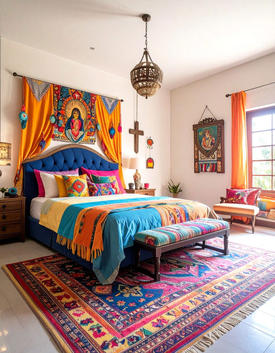 Religious and Cultural Motif Integration - 24 Mexican Bedroom Ideas