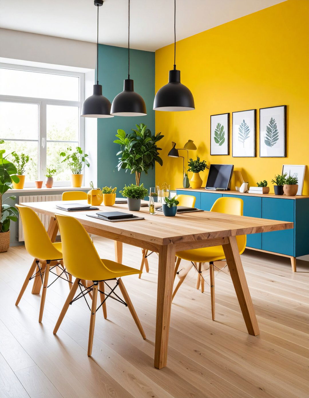 Repurposed Dining Table Workspace - 24 Budget Home Office Ideas