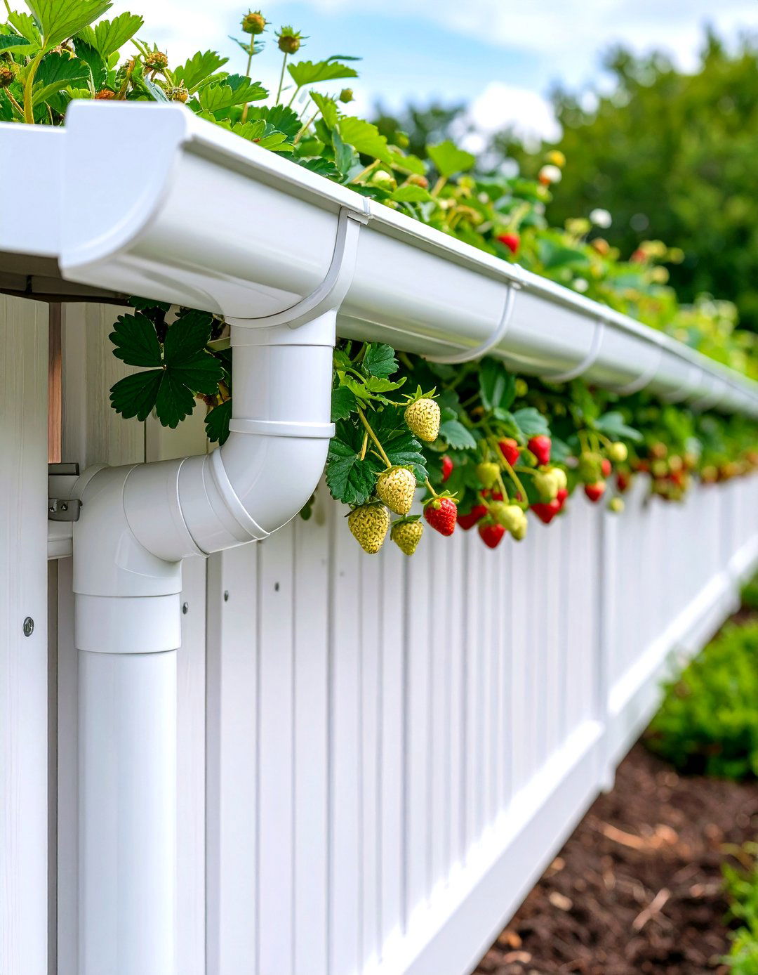 Repurposed Rain Gutter Gardens - 24 Strawberry Planter Ideas