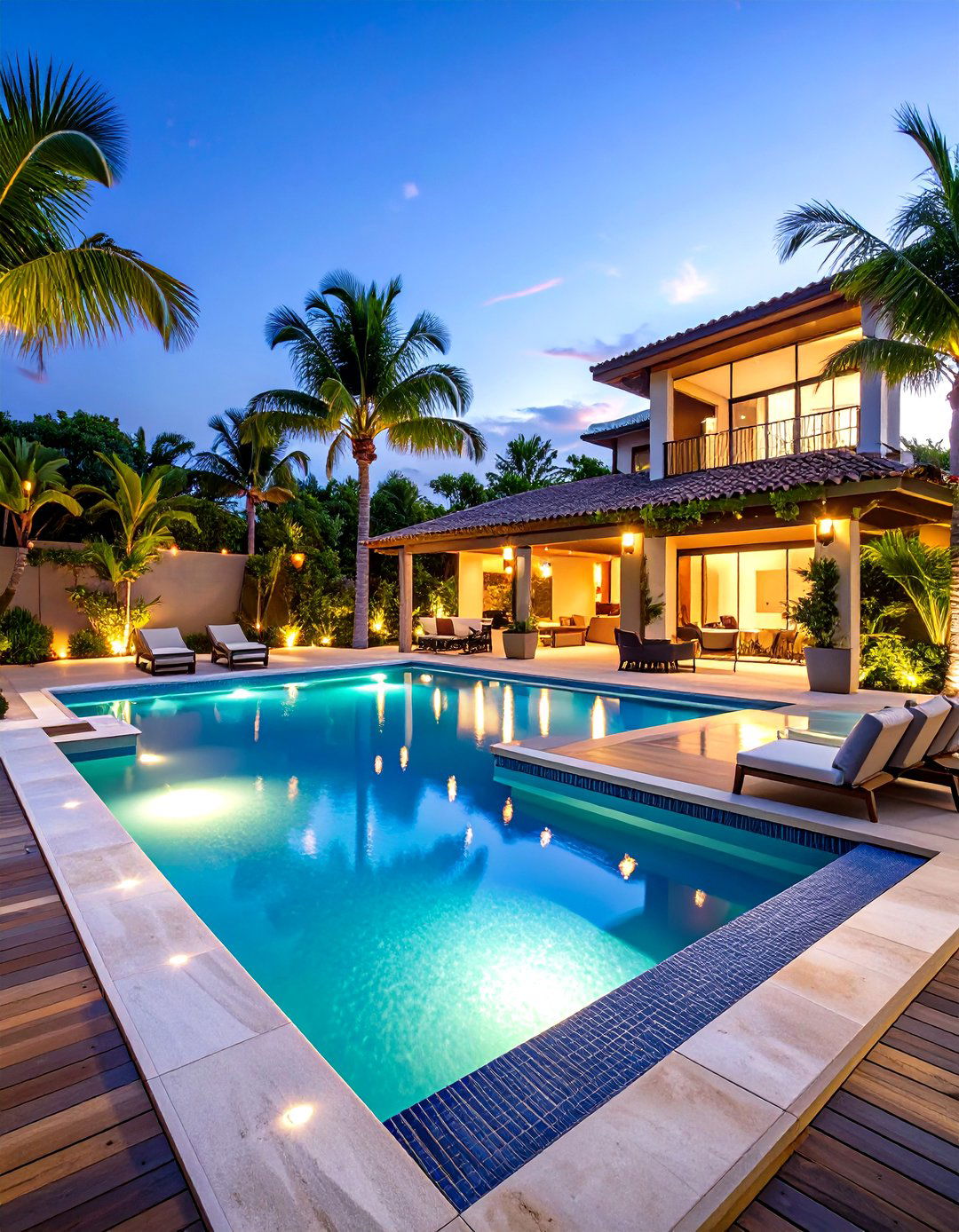 Resort Style L Shaped Pool Paradise - 24 L Shaped Backyard Ideas