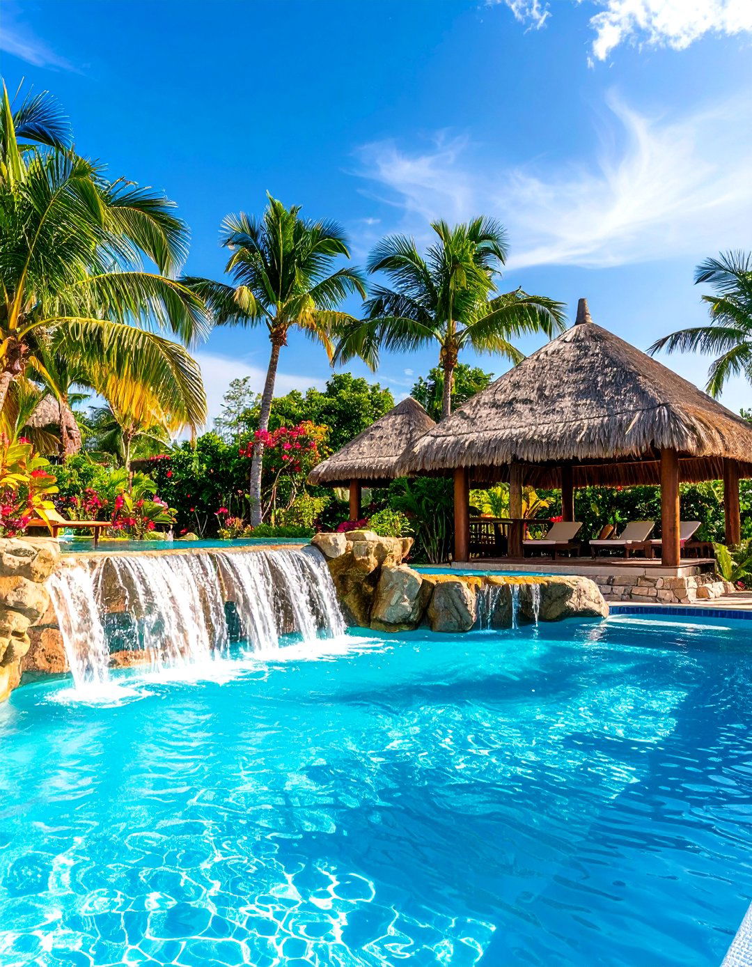 Resort Style Swimming Pool with Tropical Landscaping - 24 Swimming Pool Ideas