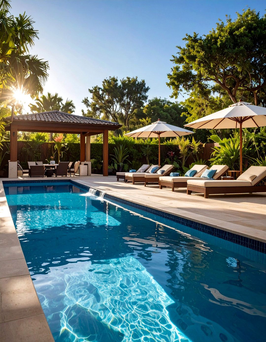 Resort Style Tanning Ledge Addition - 24 Rectangle Pool With Hot Tub