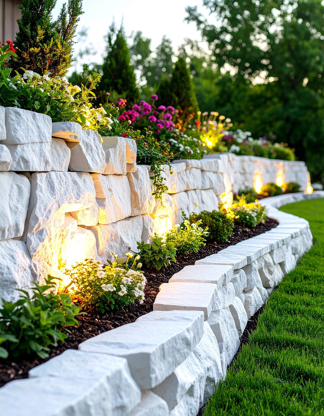 Retaining Wall Features - 24 White Rock Landscaping Ideas