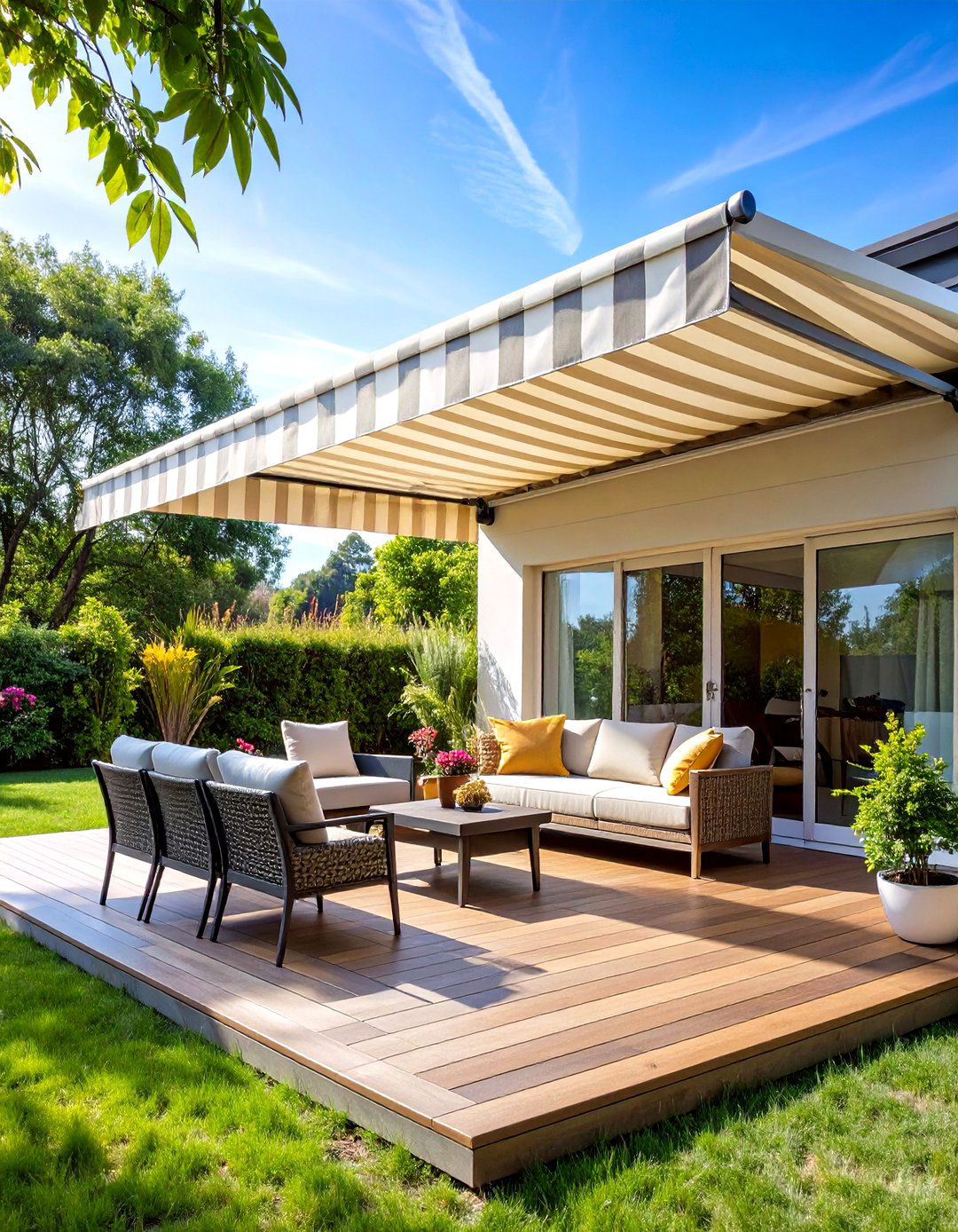 Retractable Awning Deck - 24 Covered Deck Ideas