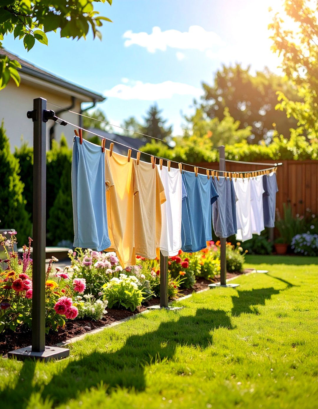 Retractable Post Mounted System - 24 Outdoor Clothesline Ideas