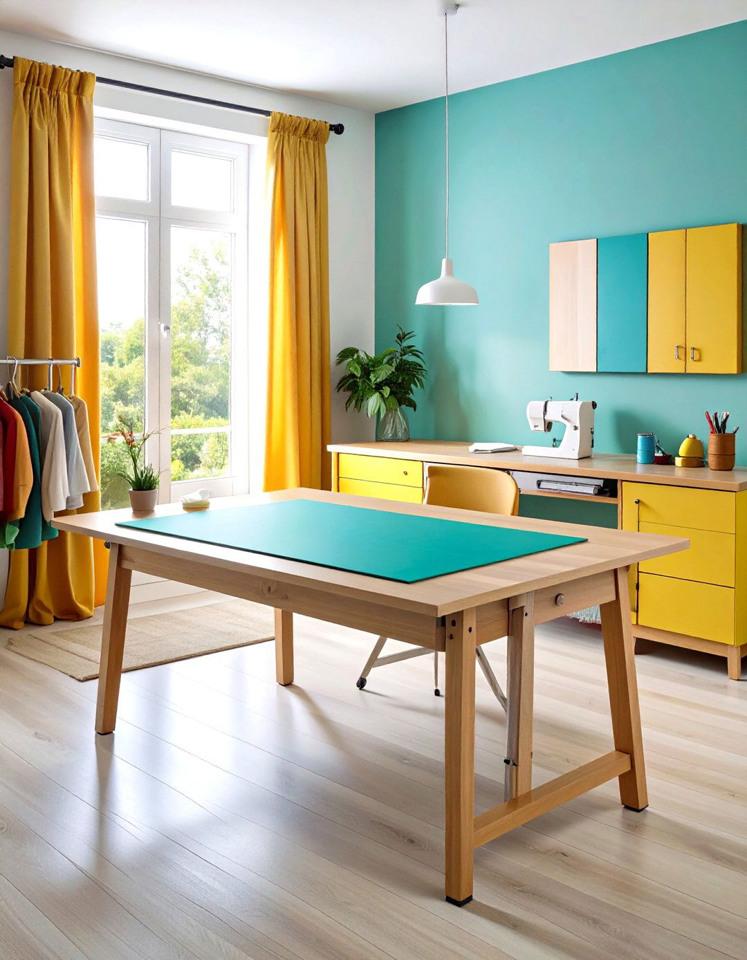 Retractable Work Surface Extensions - 24 Sewing Room Ideas