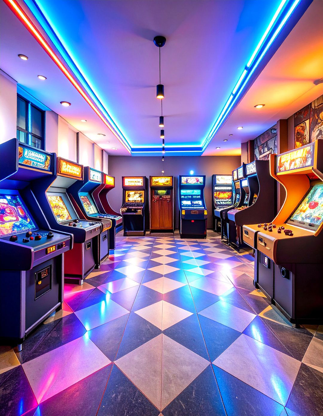 Retro Arcade Basement Zone - 24 Basement Game Room Ideas