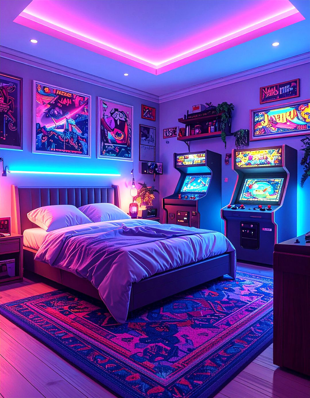 Retro Arcade Bedroom - 24 Man Cave Bedroom Ideas