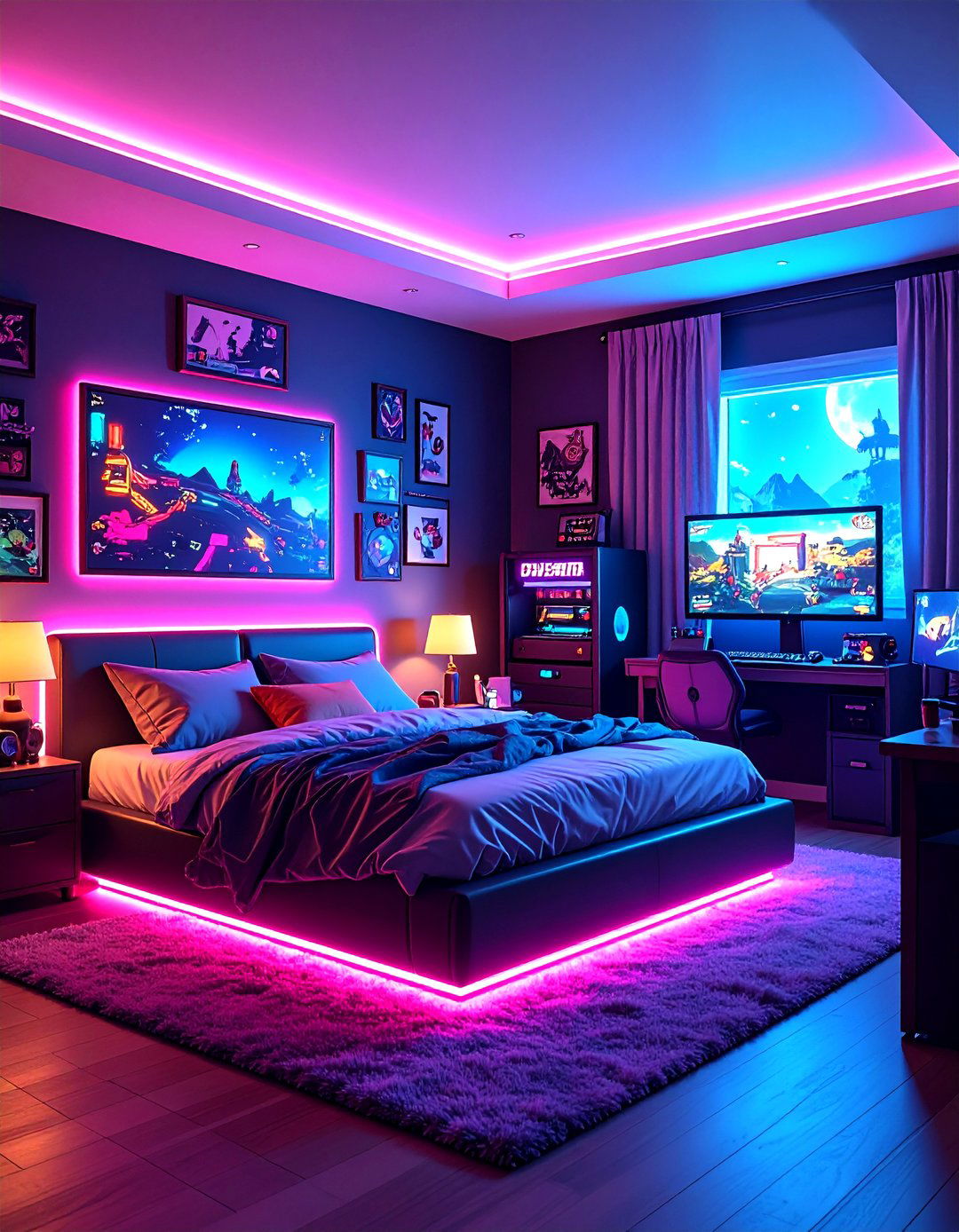 Retro Arcade Gaming Bedroom Style - 24 Boys Gaming Bedroom Ideas