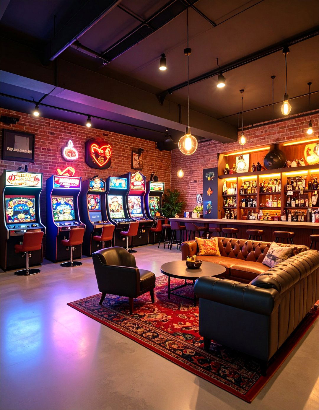 Retro Game Room Design - 24 Brick Wallpaper Ideas