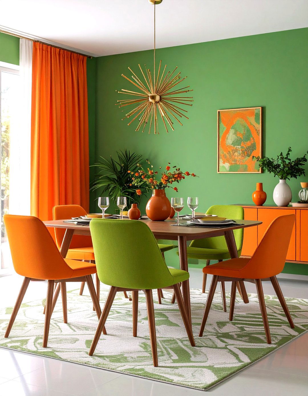 Retro Mid Century Modern Dining - 24 Colorful Dining Room Ideas