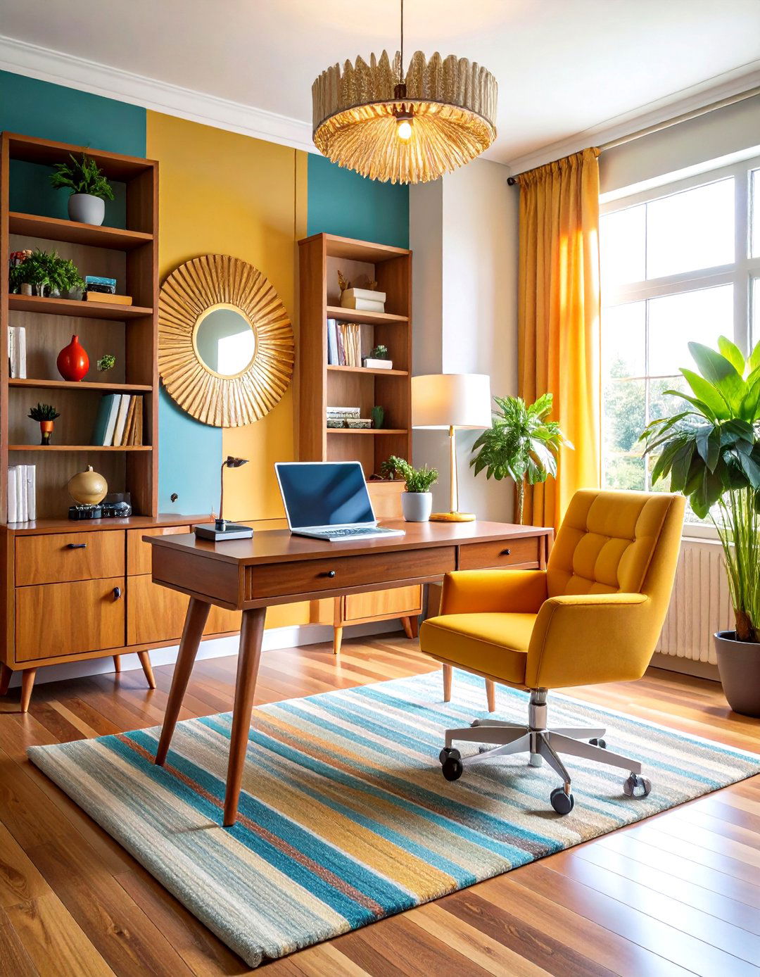Retro Mid Century Office with Vintage Furniture Pieces - 24 Small Office Ideas