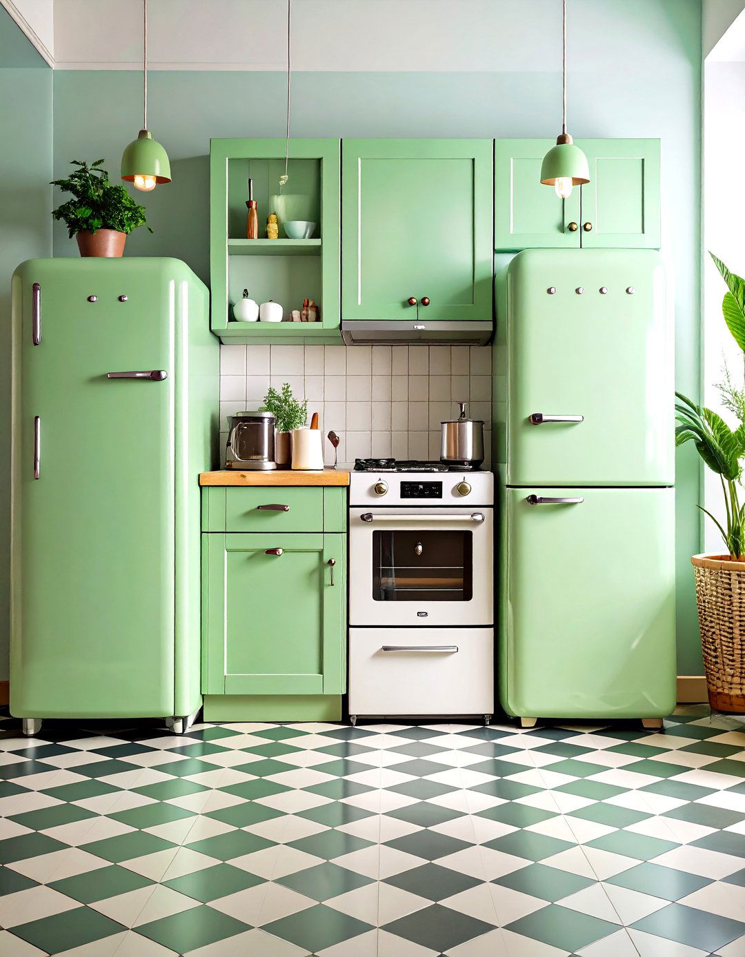 Retro Mint Green Collections - 24 Kitchen With Colored Appliances Ideas