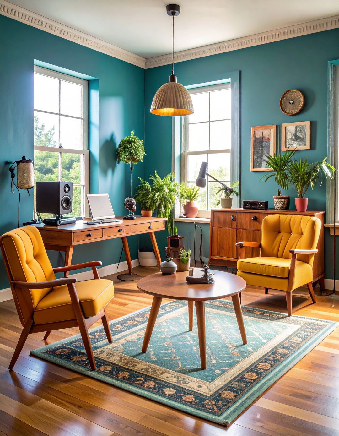 Retro Vintage Podcast Setup - 24 Podcast Room Ideas