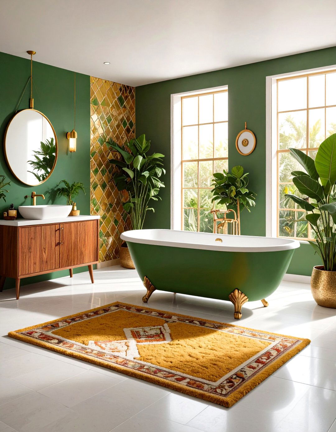 Retro s with Bold Colors - 24 Tub-shower Combo Ideas