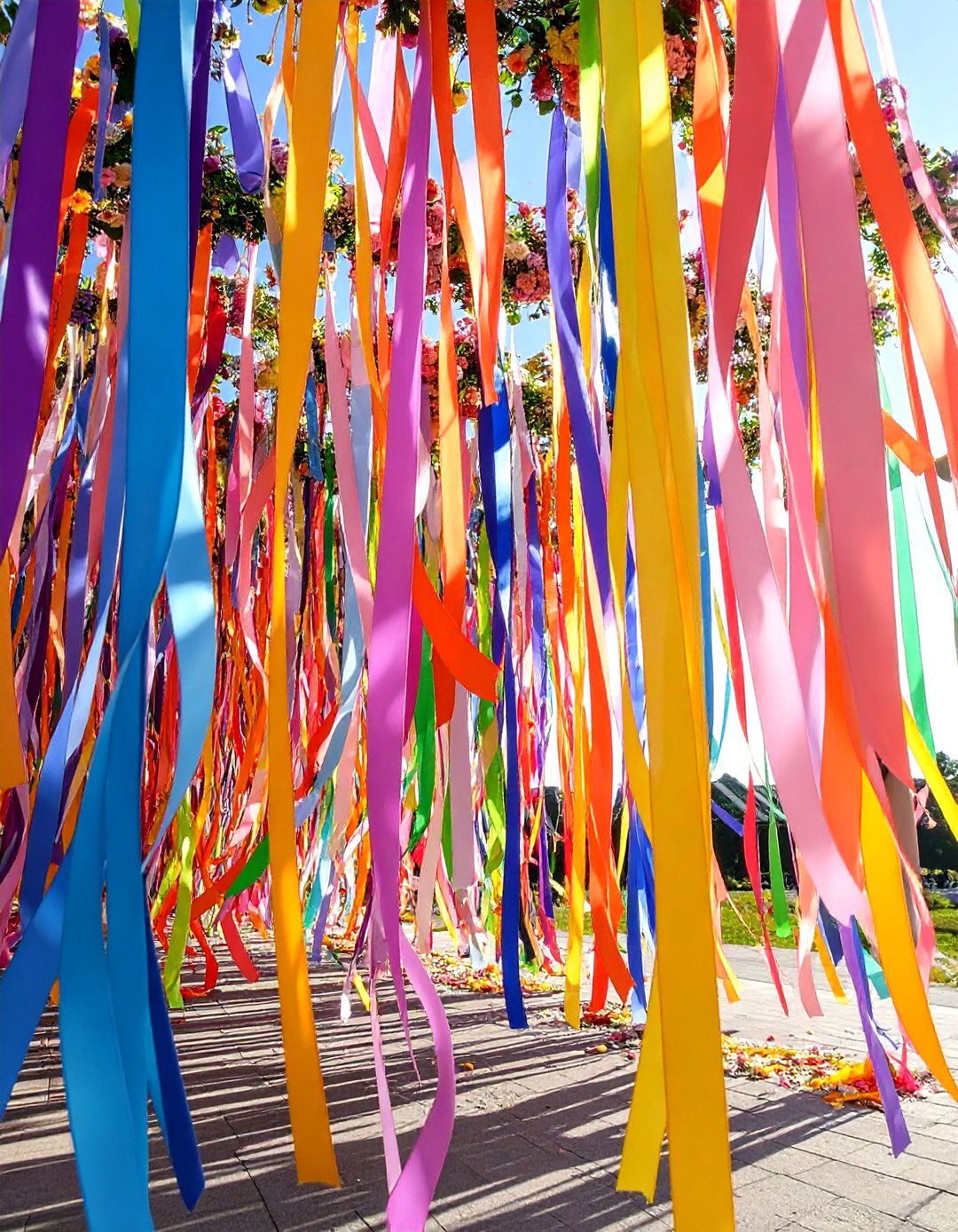 Ribbon Installation Wedding Altars - 24 Wedding Altar Ideas
