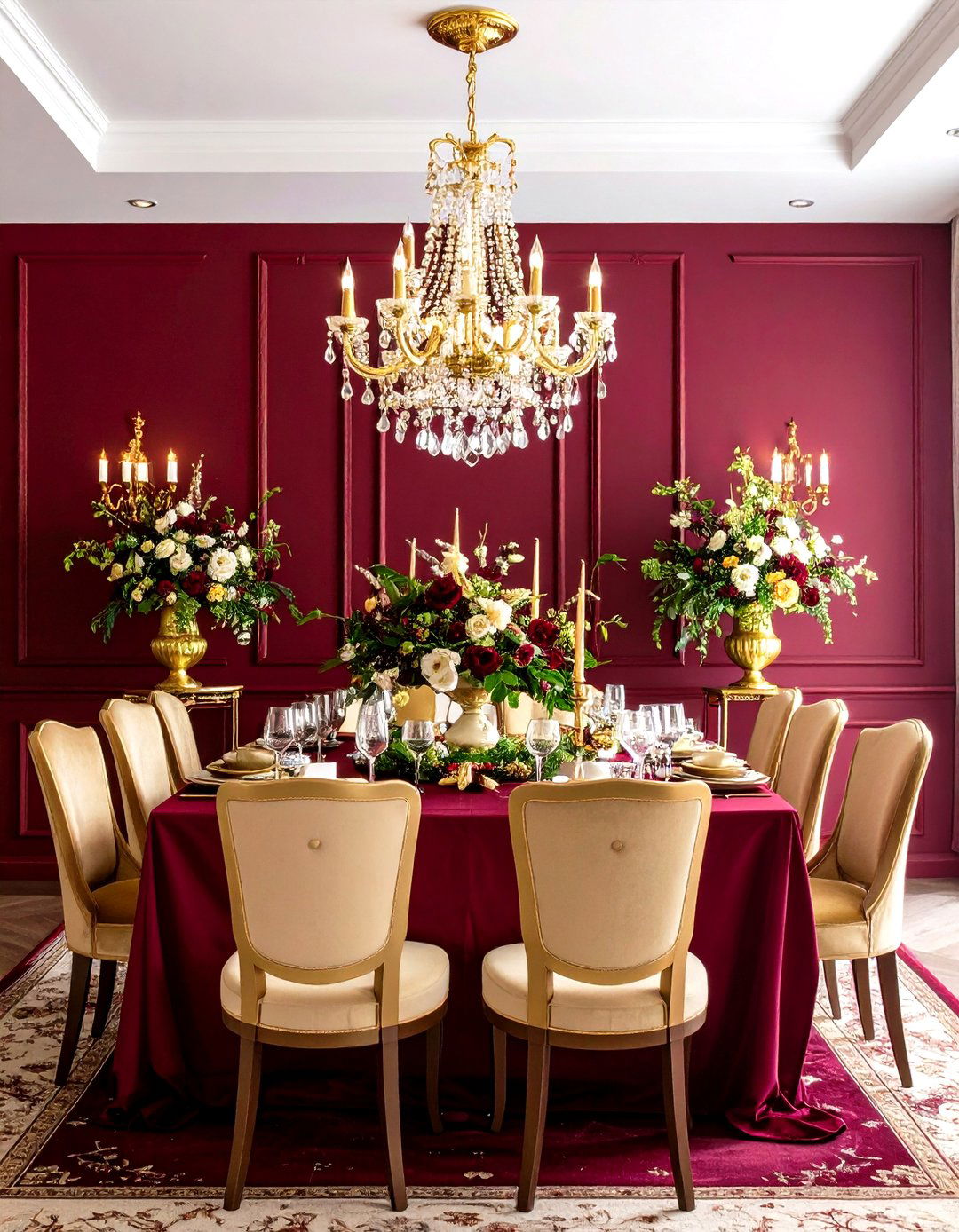 Rich Burgundy Dining Room Elegance - 24 Dining Room Paint Colors