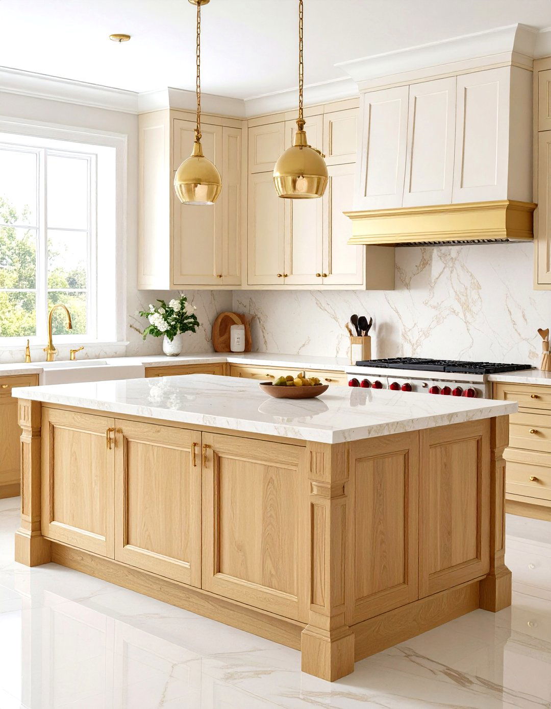 Rich Ivory Travertine Surfaces - 24 what color countertops go with oak cabinets