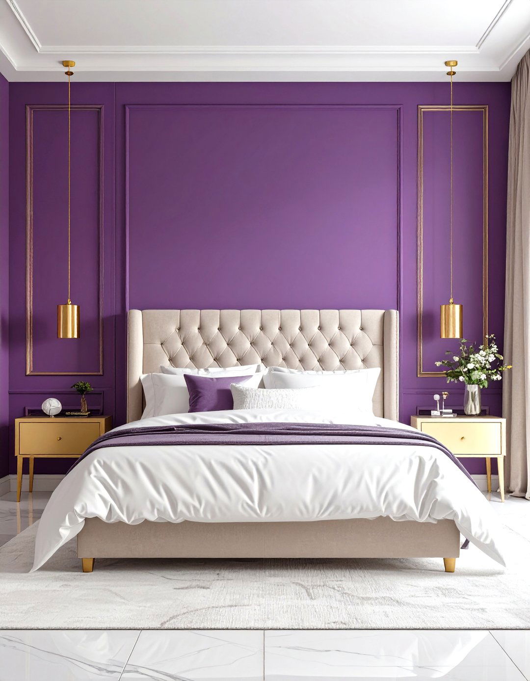 Rich Purple Bedroom Luxury - 24 Accent Wall Colors