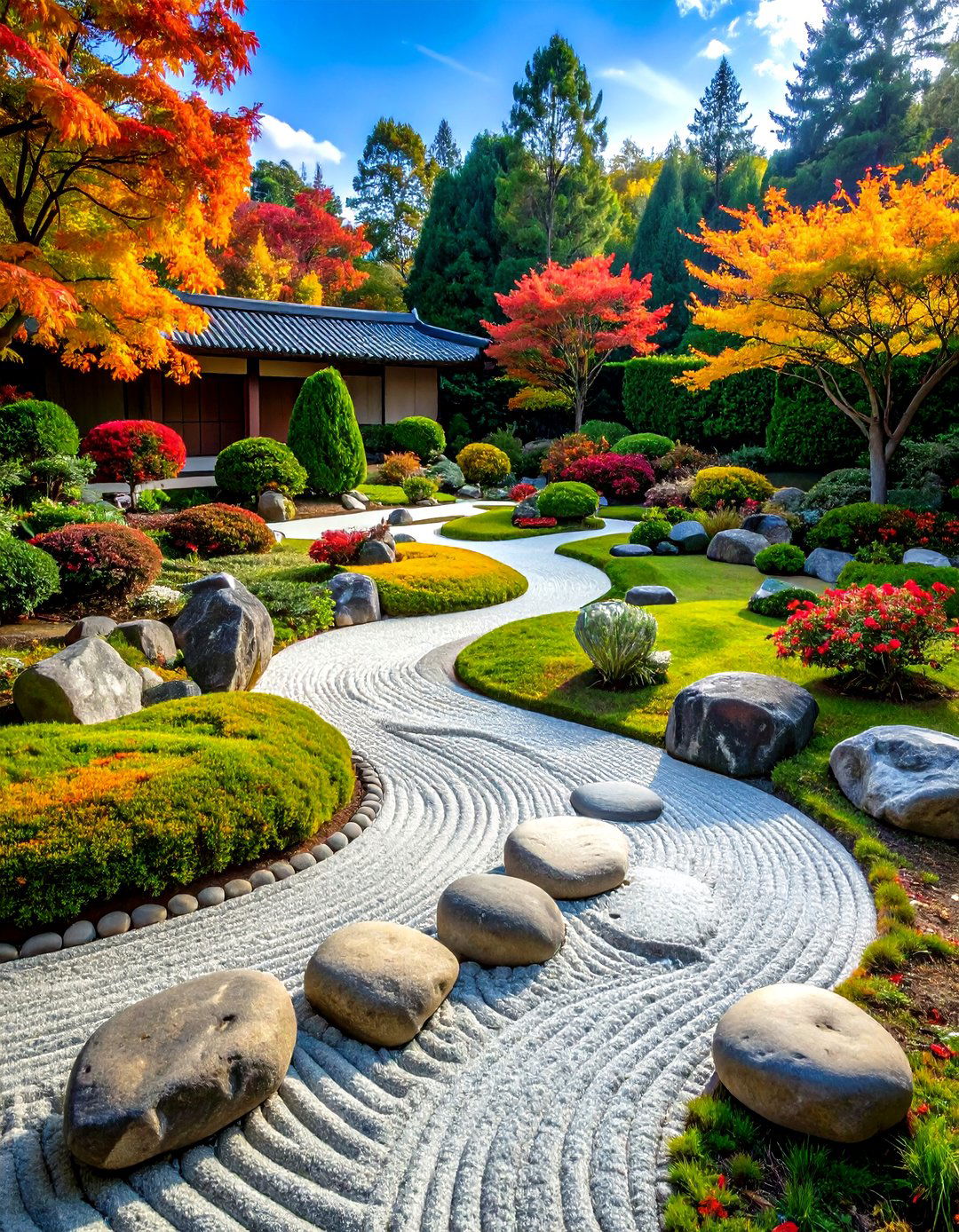 River Stone Zen Garden Borders - 24 Stone Garden Edging Ideas