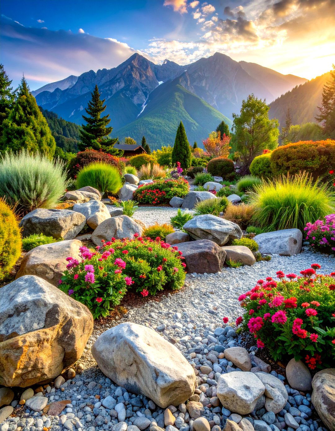 Rock Garden Alpine Style Design - 24 mulch patio ideas
