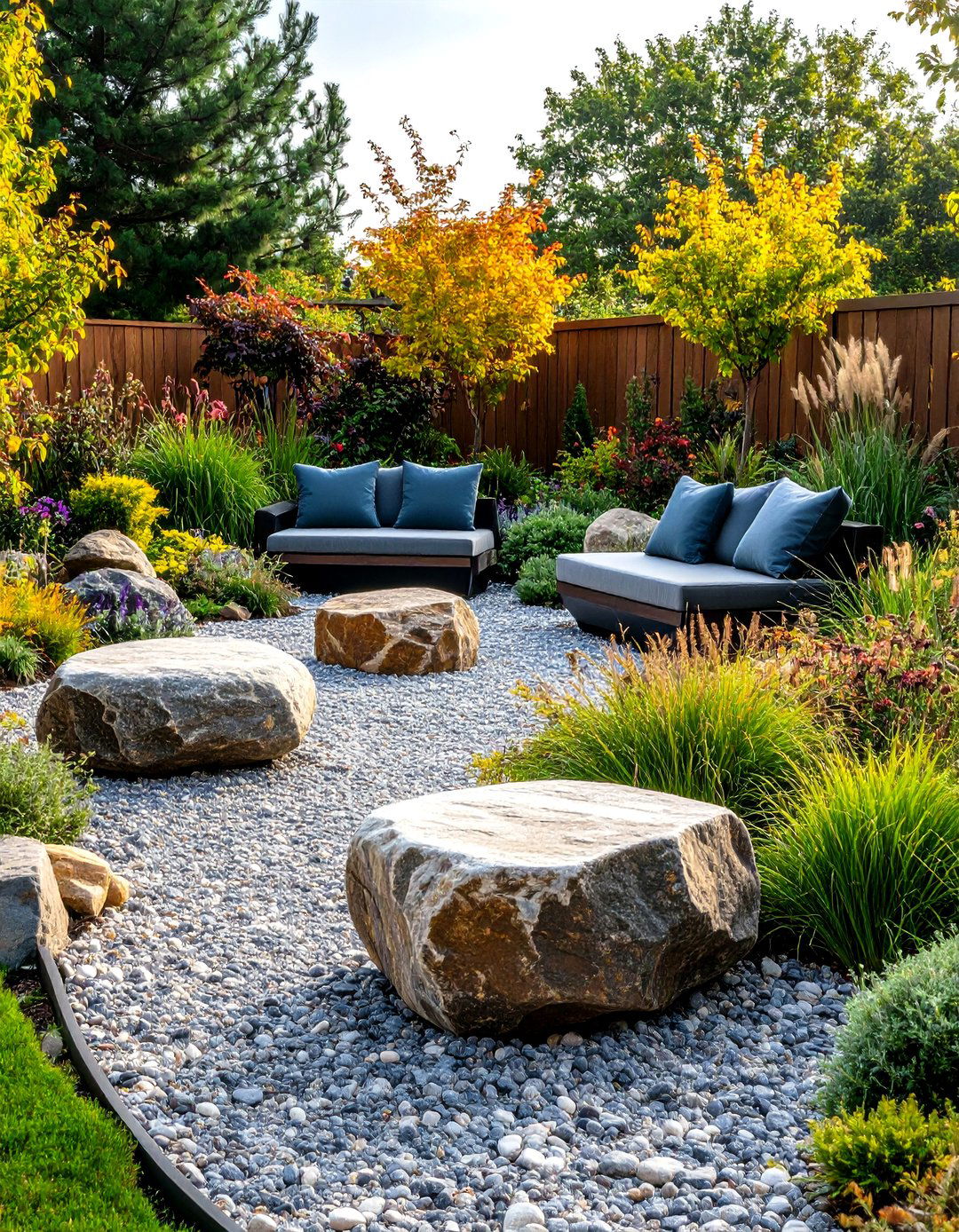 Rock Garden Boulder Seating - 24 Garden Seating Ideas