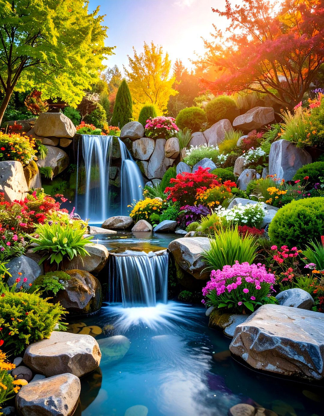 Rock Garden Integration Waterfall - 24 Pondless Waterfall Design Ideas