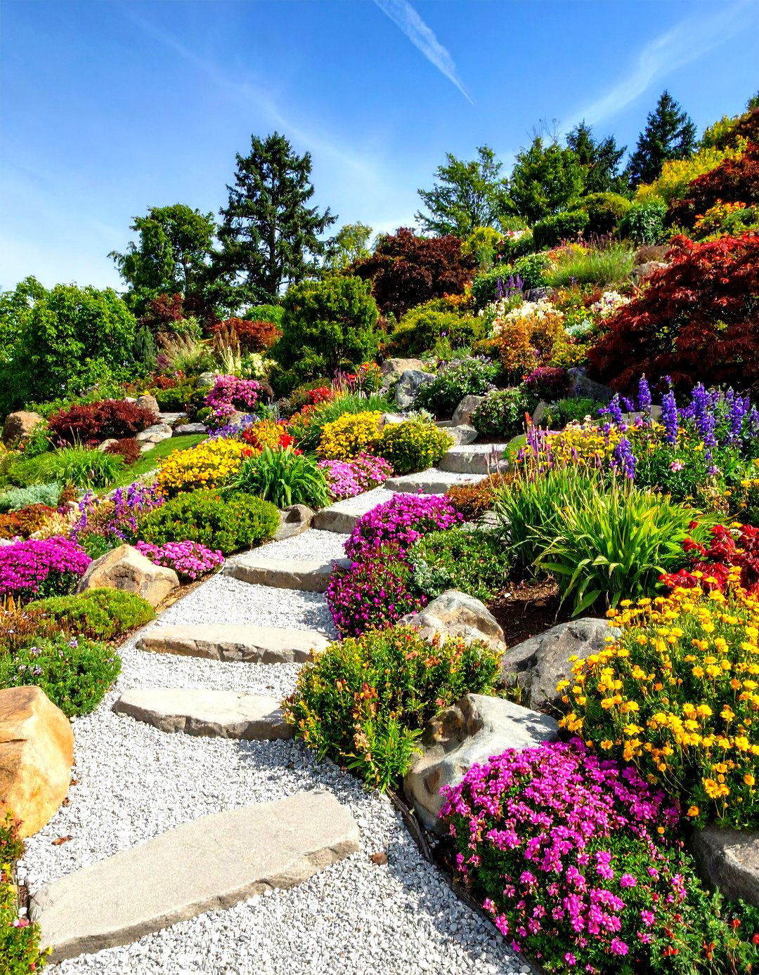 Rock Garden Slope Design - 24 Sloped Garden Ideas