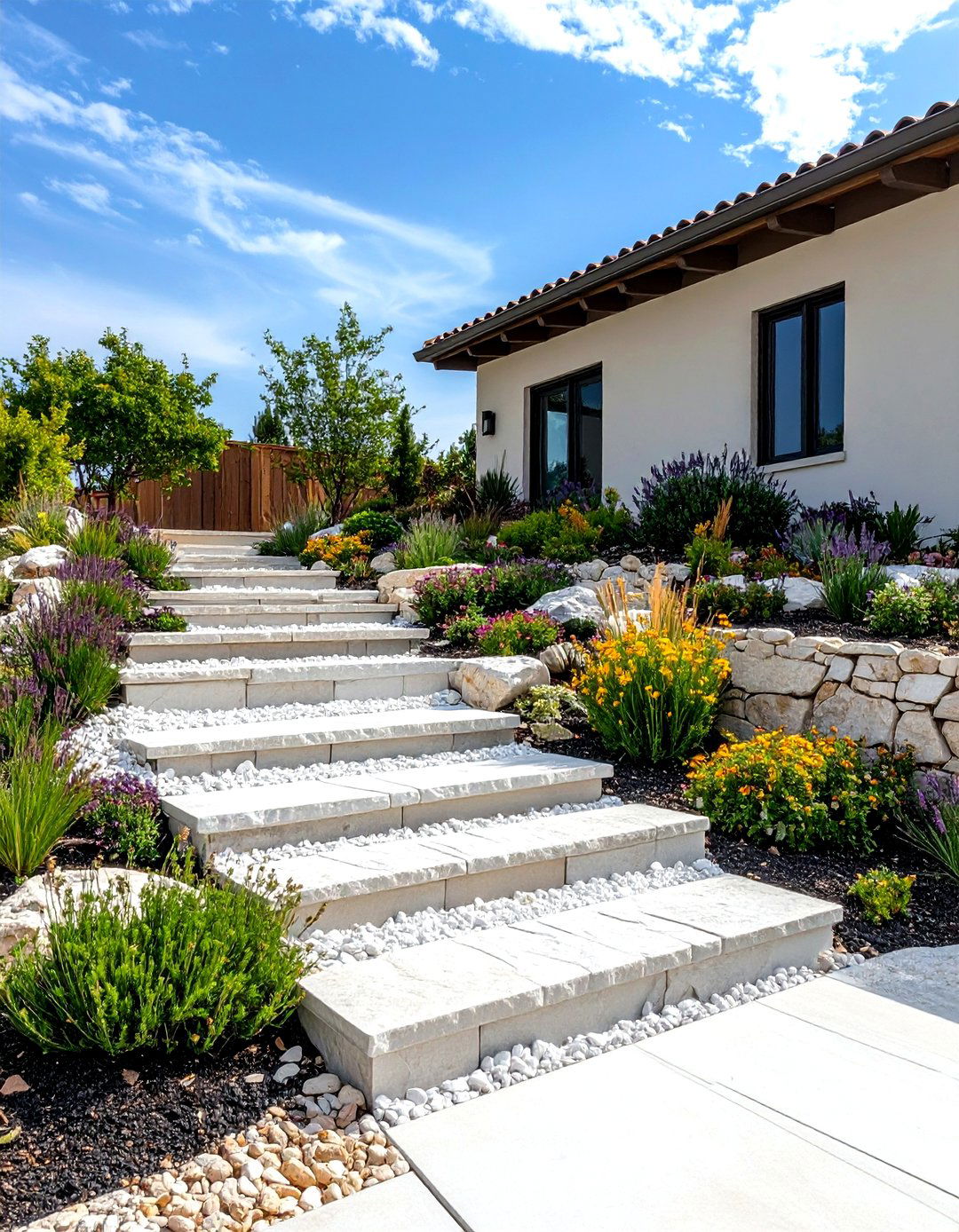 Rock Garden Slope Solutions - 24 White Rock Landscaping Ideas
