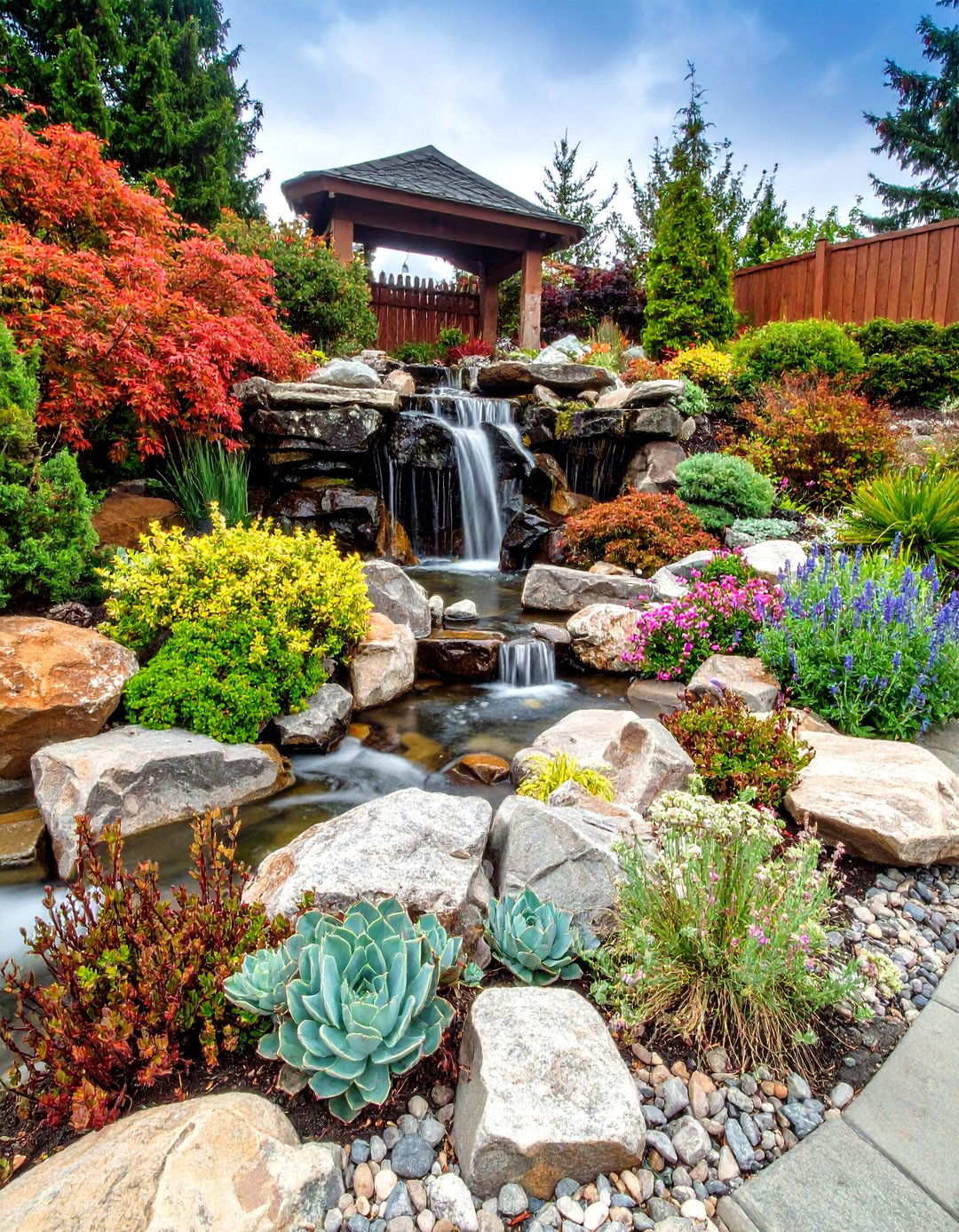 Rock Garden Waterfall Integration - 24 Small Pond Ideas With Waterfalls