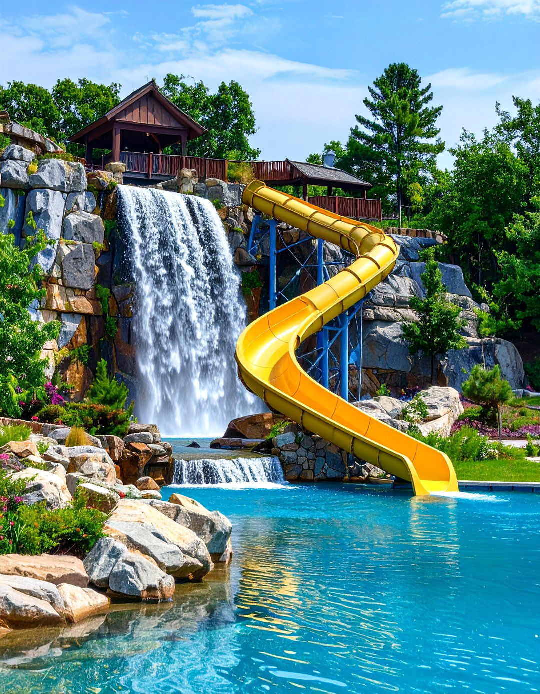 Rock Slide Adventure - 24 Lagoon Pool Design Ideas