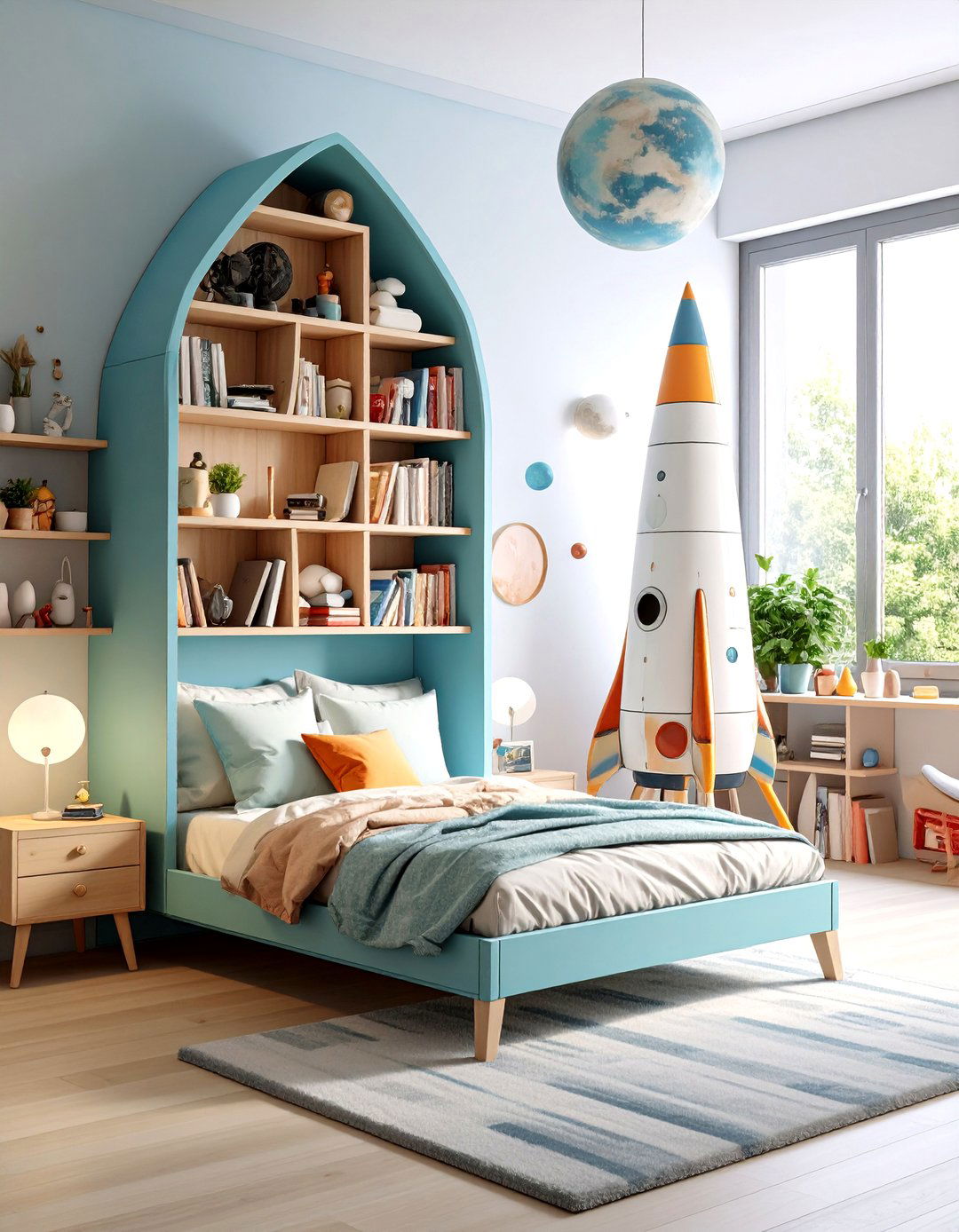Rocket Ship Furniture - 24 galaxy space-themed bedroom ideas