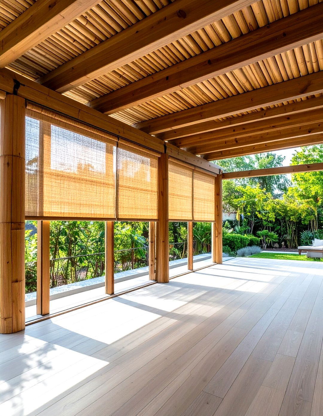 Roll Up Bamboo Shades - 24 Pergola Cover Ideas