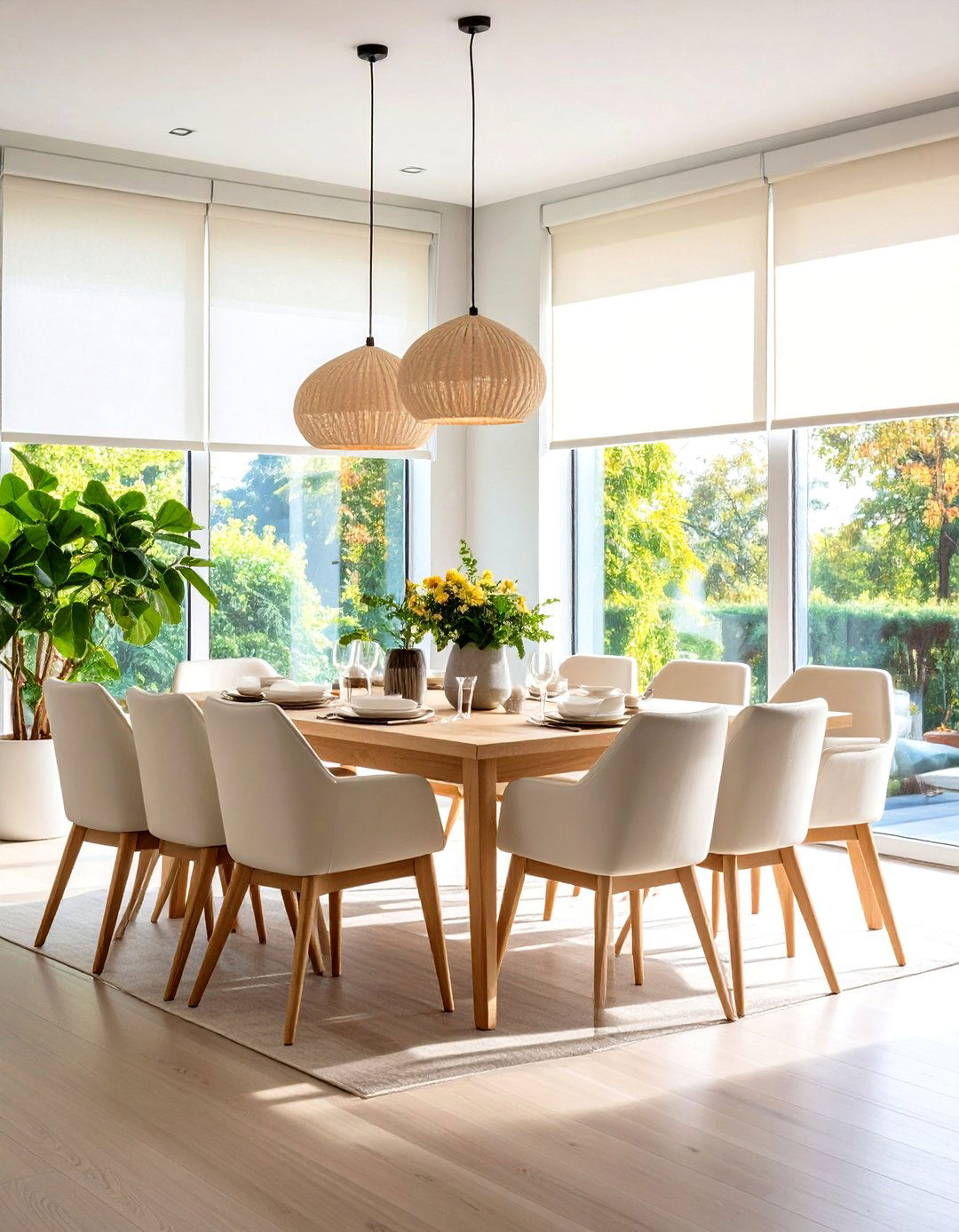 Roller Shade Modern Minimalism - 24 Dining Room Window Treatments